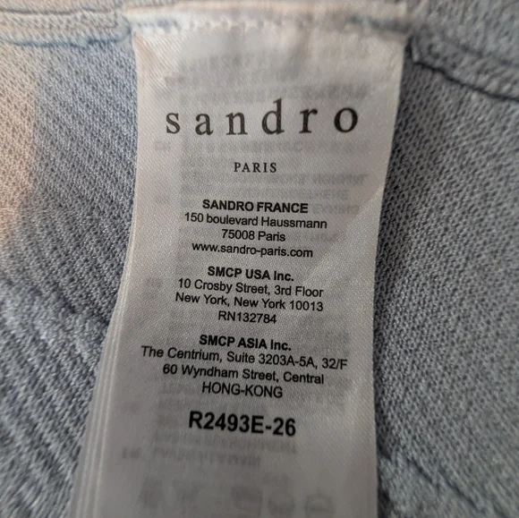 Sandro Meissa Fit And Flare Dress, Women's M/6, Blue/Grey, NWT - Picture 6 of 12